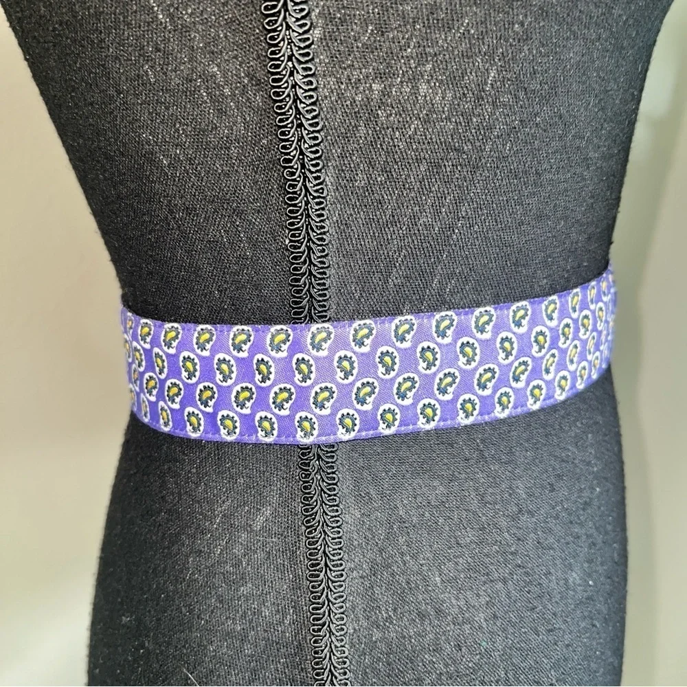 Ralph Lauren Women’s Vintage Purple Paisley Signature D Ring Belt Size L/XL 30”